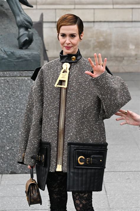 sarah paulson louis vuitton|Sarah Paulson's Oversize Zipper at Paris Fashion Week.